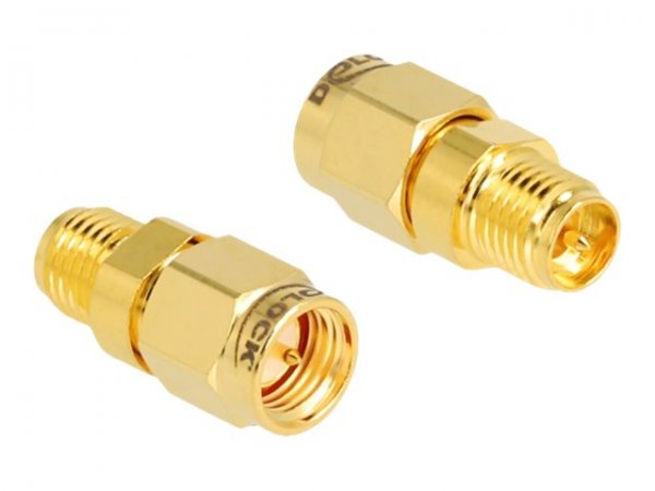 Delock Adattatore RP-SMA femmina per SMA maschio - RP-SMA - RP-SMA - SMA - Femmina - Maschio - Oro