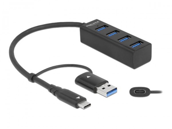 Delock Hub - 4 x USB 3.2 Gen 1+ 1 USB-C 3.2 1 - Desktop