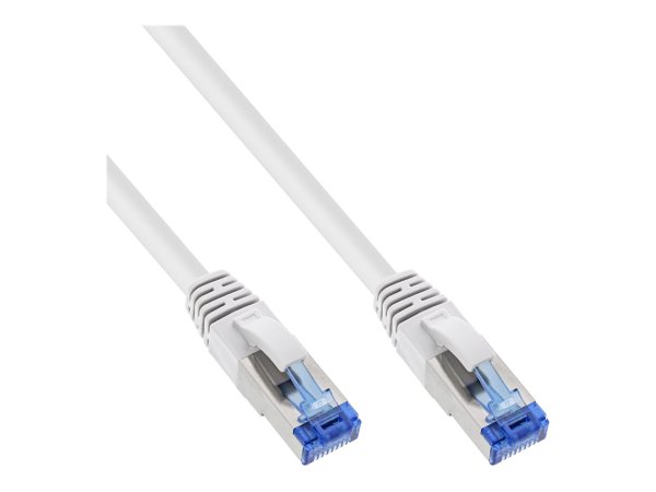 InLine Cavo patch Lan - S/FTP(PiMf) - Cat.6a - 500MHz - CU - halogenf. - bianco - 0,3m
