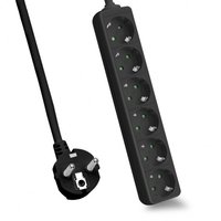 Helos Steckdosenleiste CLASSIC 6-fach schwarz ohne Schalter - Strip alimentazione