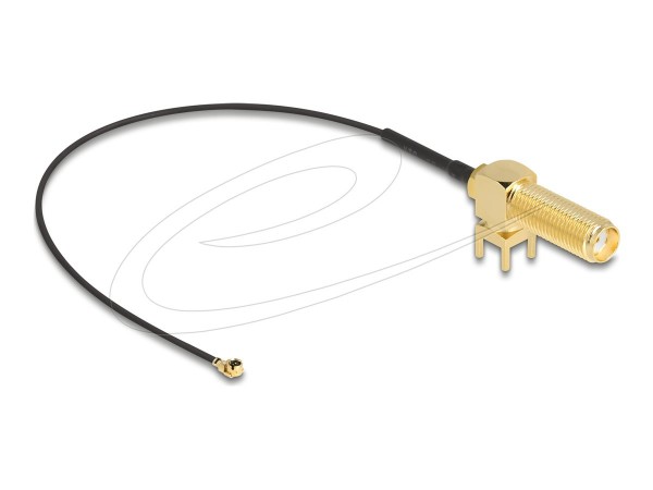 Delock Antennenkabel SMA 90° PCB Buchse zum Einbau zu I-PEX Inc. MHF I Stecker 1.13 - Cavo - Antenna