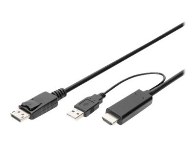 DIGITUS Cavo adattatore da 4K HDMI - da HDMI a DisplayPort - 2 m - HDMI tipo A (Standard) - DisplayP