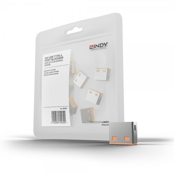 Lindy USB A Port Schloss 10 Stueck Orange