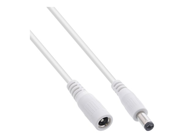 InLine Cavo di prolunga DC - maschio/femmina 5,5x2,5mm - AWG18 - bianco - 1m