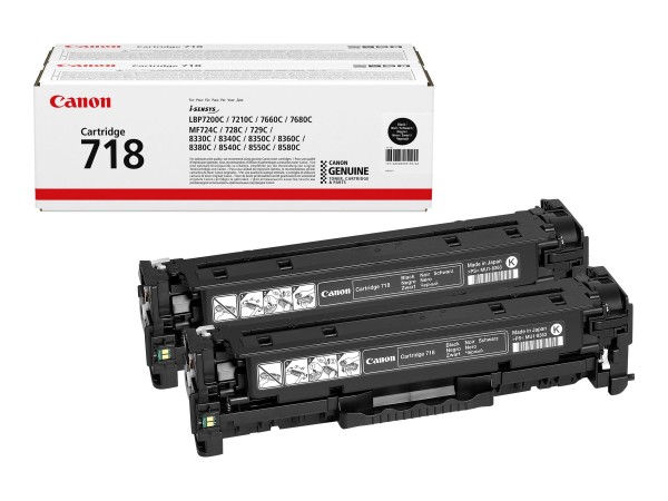 Canon Toner Doppelpack 718 Schwarz - Originale - Unità toner
