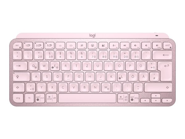 Logitech MX Keys Mini - Mini - Wireless - RF senza fili + Bluetooth - QWERTZ - LED - Rosa