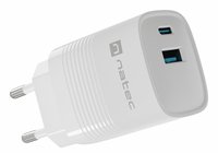 natec RIBERA GAN CHARGER 1X USB-A+ 1X USB-C 30W WHITE