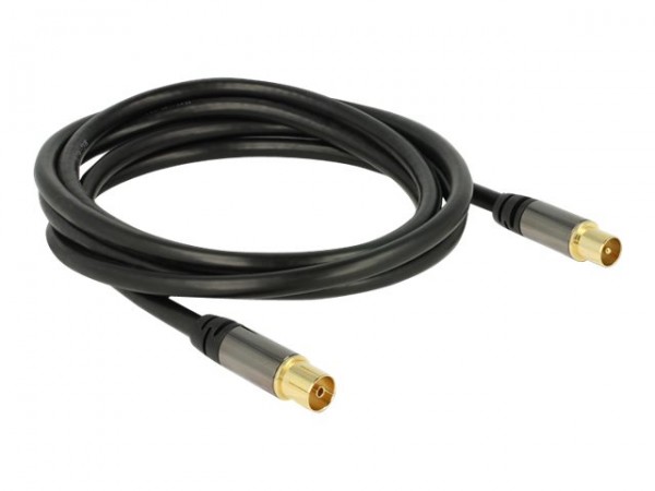 Delock 88923 - 2 m - RG-6/U - IEC - IEC - Nero