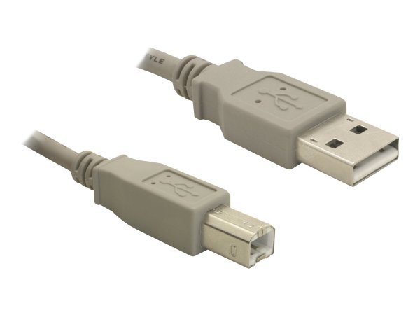 Delock 82216 - 3 m - USB A - USB B - USB 2.0 - Maschio/Maschio - Grigio