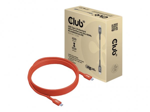 Club 3D CAC-1515 - 4 m - USB C - USB C - USB 2.0 - Arancione