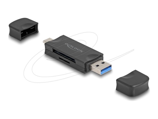 Delock Card USB 5 Gbps Type-C Typ-A für SD und Micro Speicherkarten - Card-Reader - Micro SD