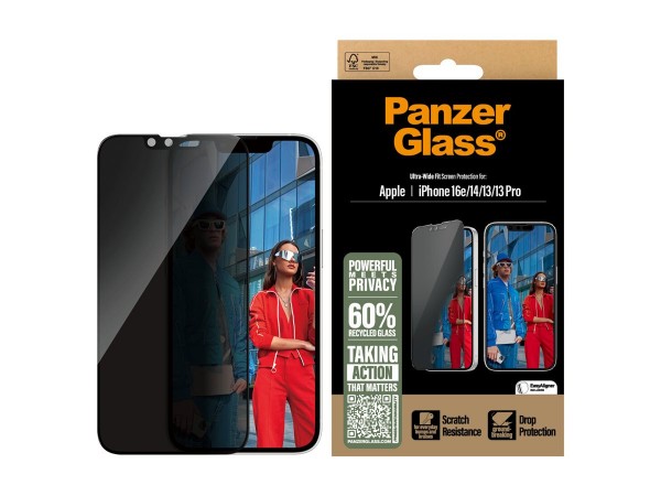 PanzerGlass Privacy Screen Pr iPhone 16e 14 13 13 Pro UWF