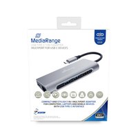 MEDIARANGE MRCS510 - USB 3.2 Gen 1 (3.1 Gen 1) Type-C - 60 W - Argento - SD - SDHC - SDXC - USB 3.2