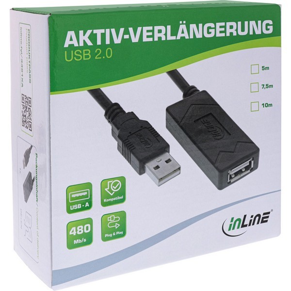 InLine Prolunga attiva USB 2.0 - spina/presa USB-A - 7,5 m