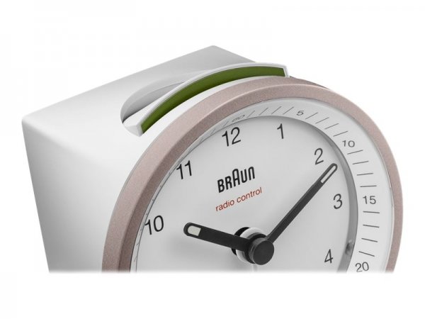 Braun BC07 - Sveglia al quarzo - Rotondo - Rosa - Bianco - Analogico - Batteria - Stilo AA