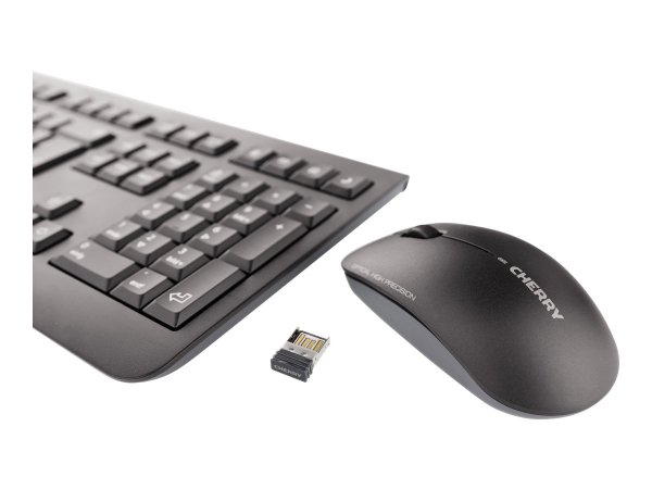 Cherry DW 3000 - Full-size (100%) - Wireless - RF Wireless - QWERTY - Nero - Mouse incluso