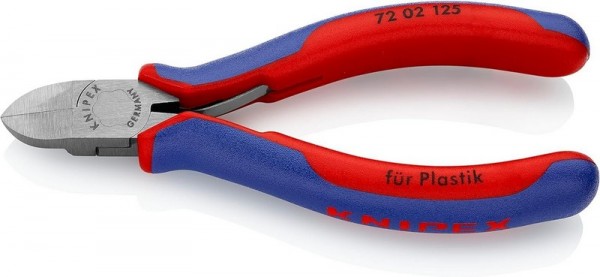 KNIPEX 72 02 125 - Pinze diagonali - Acciaio al cromo vanadio - Plastica - Blu - Rosso - 125 mm - 10