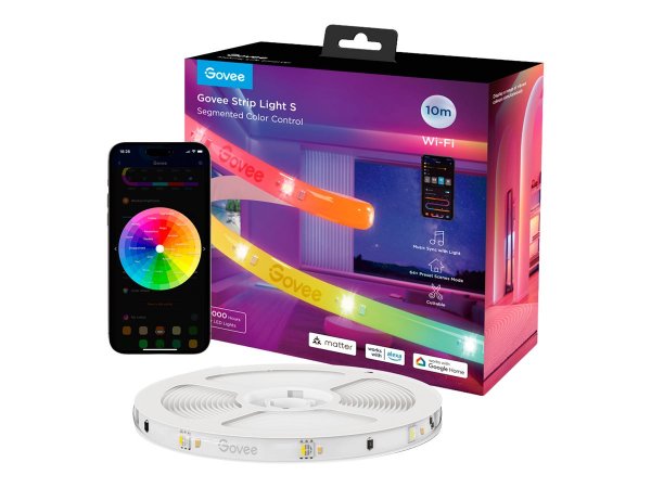 Govee LED Stripe Light S Wi-Fi Bluetooth Matter 10 m RGBIC