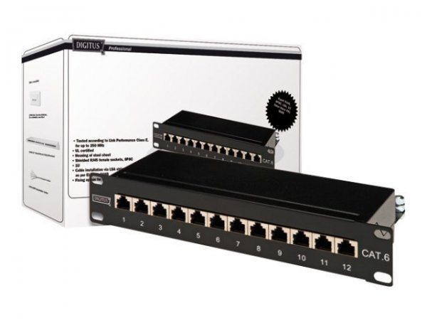 DIGITUS Cavo patch CAT 6 - classe E Patch - schermato - RJ-45 - Nero - Acciaio galvanizzato - SECC -