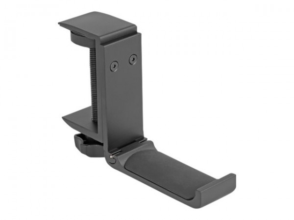 Delock Supporto per cuffie regolabile per montaggio su scrivania alluminio nero - Porta cuffie - All