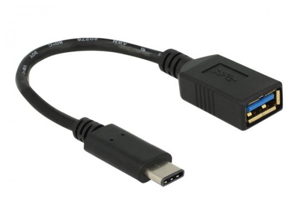 Delock 0.15m USB 3.1 - 0,15 m - USB C - USB A - USB 3.2 Gen 2 (3.1 Gen 2) - Maschio/Femmina - Nero