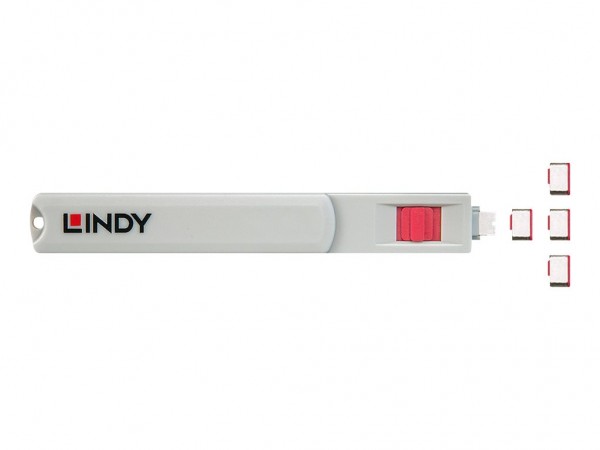 Lindy 40425 - Bloccaporte + chiave - USB tipo-C - Rosa - 5 pz - 10 g