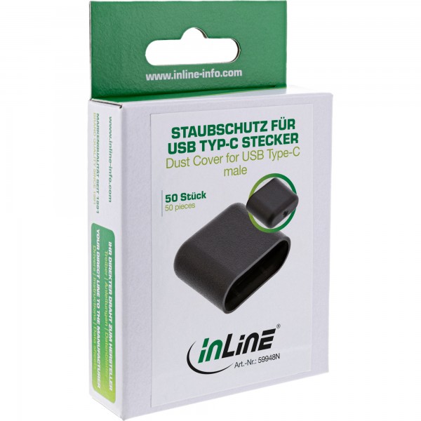 InLine Tappo antipolvere per spina USB-C maschio - confezione da 50pz