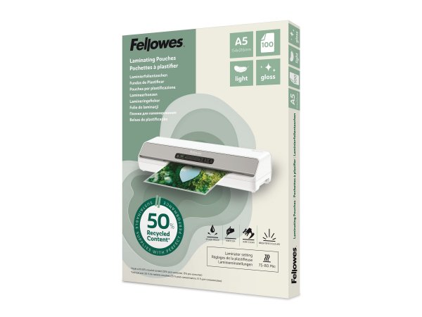 Fellowes Laminierfolie A5 80µm 100 Stueck Glänzend