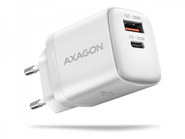 AXAGON ACU-PQ30W Ladegerät QC3.0.4.0/AFC/FCP/PPS/Apple+ PD USB-C 30W - weiß