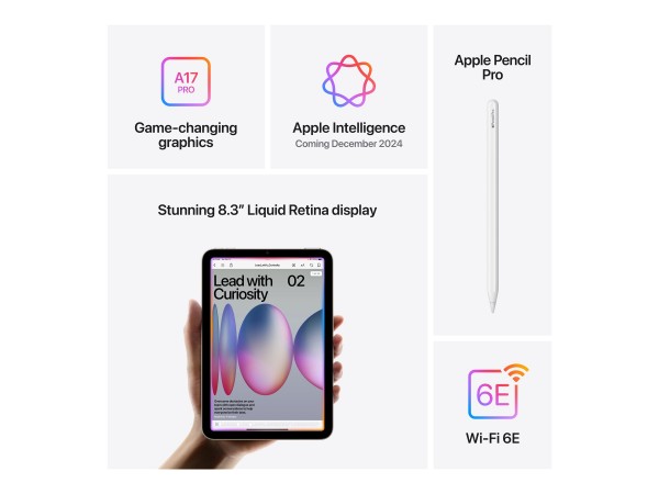 Apple iPad mini 7, Starlight, 256GB Mit A17 Pro Chip. Leistung leicht gemacht Kreati­vität ohne Limi