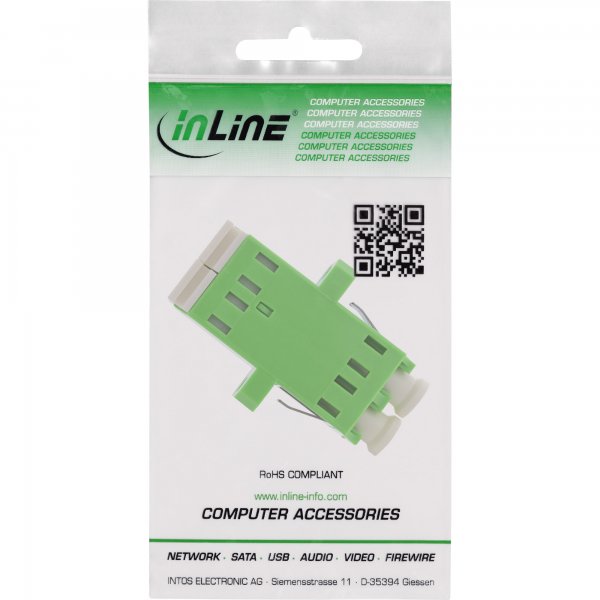 InLine Accoppiatore in fibra ottica duplex LC/LC - monomodale - verde