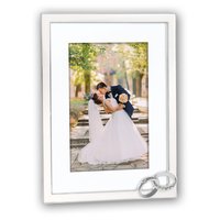 Zep Mariage - Metallo - Velluto - Bianco - Cornice per foto singola - Tavolo - 10 x 15 cm - Rettango