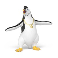 Schleich Spielzeugfigur Juri der Pinguin mit Goldkette