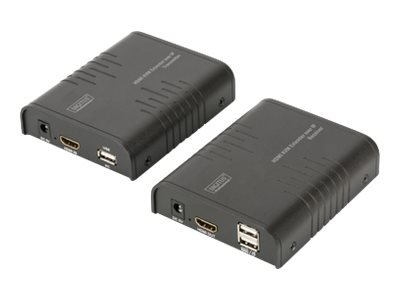 DIGITUS Estensore HDMI KVM attraverso IP - Set - Trasmettitore e ricevitore - Cablato - 80 m - Cat5