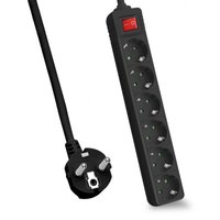 Helos Steckdosenleiste CLASSIC 6-fach schwarz mit Schalter - Strip alimentazione