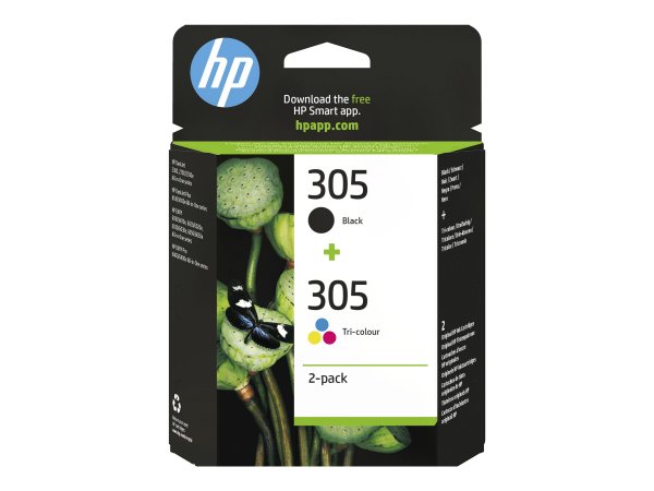 HP 305 - 2er-Pack - Schwarz, Farbe (Cyan, Magenta, Gelb)
