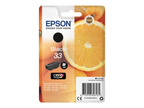 Epson Oranges Cartuccia Nero T33 Claria Premium - Resa standard - Nero - Inchiostro a base di pigmen