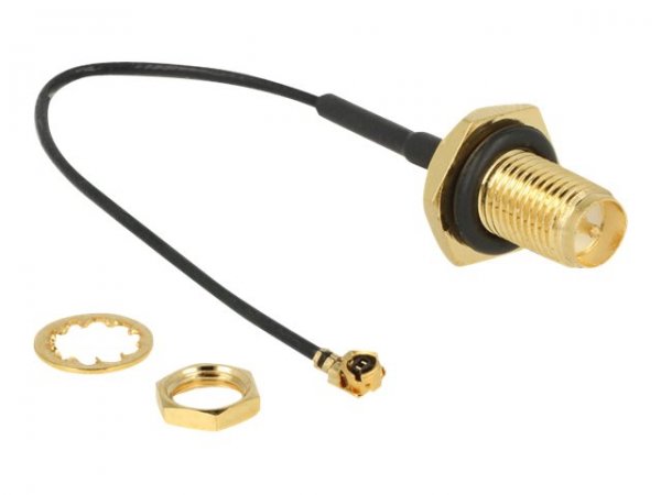 Delock Antennenkabel RP-SMA Buchse zum Einbau zu MHF I Stecker 1.13 - Cavo - Antenna/tv