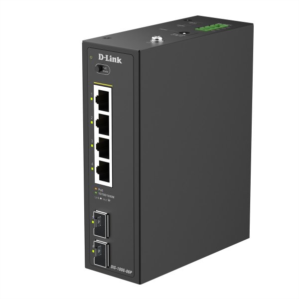D-Link DIS 100G-06P - Switch - industriell - unmanaged - 4 x PoE - Interruttore - 1 Gbps