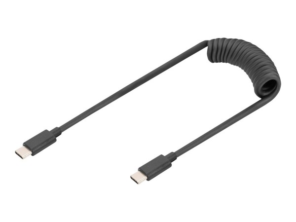 DIGITUS Cavo a spirale USB-C - USB-C - 1 m - 1 m - USB C - USB C - USB 2.0 - 0,48 Gbit/s - Nero