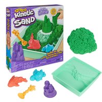 Spin Master Kinetic Sand - Playset Castelli di Sabbia Verde - Sabbia Cinetica con Vaschetta - Sabbi