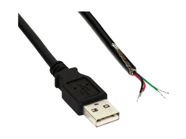 InLine Cavo USB 2.0 da A a estremità aperta - bulk - nero - 2m