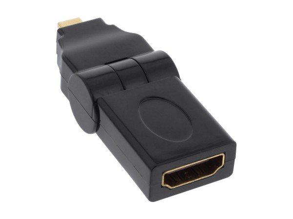 InLine Adattatore HDMI Tipo A Femmina a Micro HDMI Tipo D Maschio - 180° - dorato