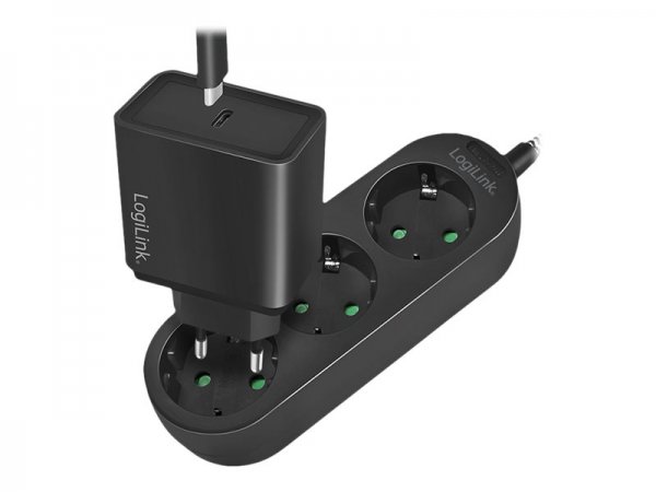 LogiLink LPS261 - 1,5 m - Interno - IP20 - 1,5 mm² - Nero - Bianco - 3 presa(e) AC