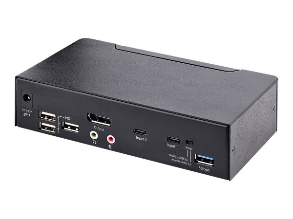 StarTech.com Switch KVM USB C - KVM DisplayPort a 2 porte con video HDR 4K 60Hz UHD - Audio da 3,5 m