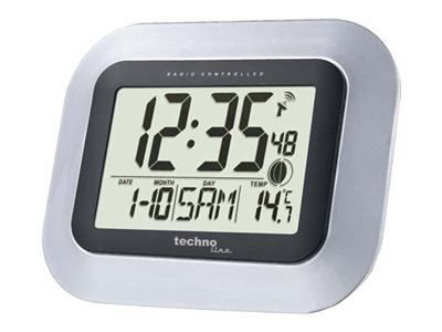 Proficell Technoline WS8005 - Sveglia digitale - Argento - Stilo AA - 1,5 V - 226 mm - 180 mm