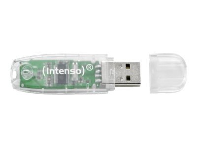 Intenso USB 2.0 Rainbow 32GB Trasparente - 32 GB - USB tipo A - 2.0 - 28 MB/s - Cuffia - Trasparente