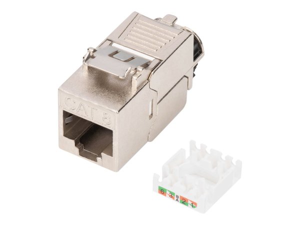 DIGITUS Modulo Keystone CAT 8.1 - schermato - connessione di montaggio senza attrezzi - Piatto - Bia