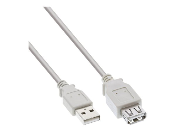 InLine Cavo USB 2.0 A maschio / A femmina - prolunga - beige - 0,3m