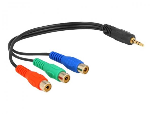 Delock 62499 - 3.5mm - Maschio - 3 x RCA - Femmina - 0,24 m - Nero